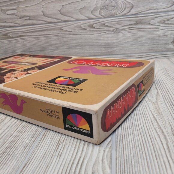 Backgammon Game Wood Pieces Game Night 1975 Selchow and Richter Vintage - Picture 7 of 15